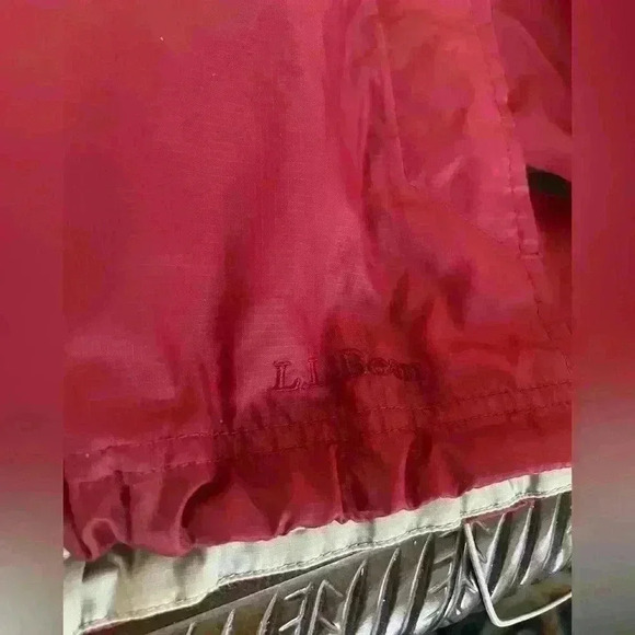 LL BEAN STOWAWAY NYLON  FULL ZIP  O AKC5 HOODED RAIN JACKET MENS  L - Picture 3 of 7